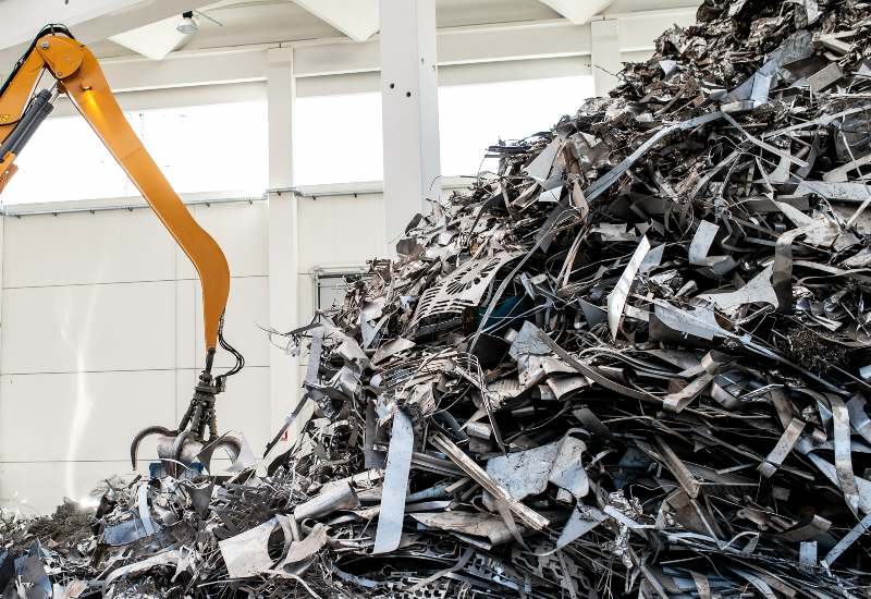 Pile of Industrial Scrap Metal Ready for Recycling at North Star Metal Recycling in Vancouver